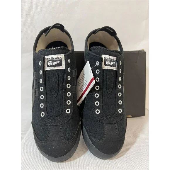 NEW IN BOX ONITSUKA TIGER MEXICO 66 SLIP-ON SNEAKERS BLACK WHITE SZ 8 WMN 9.5 - Picture 3 of 6